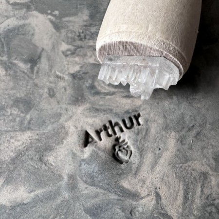Personalized Pottery Stamp first name and Vendée heart