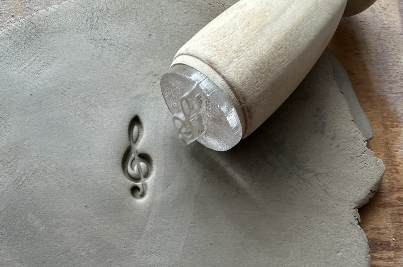 Treble clef Pottery Stamp