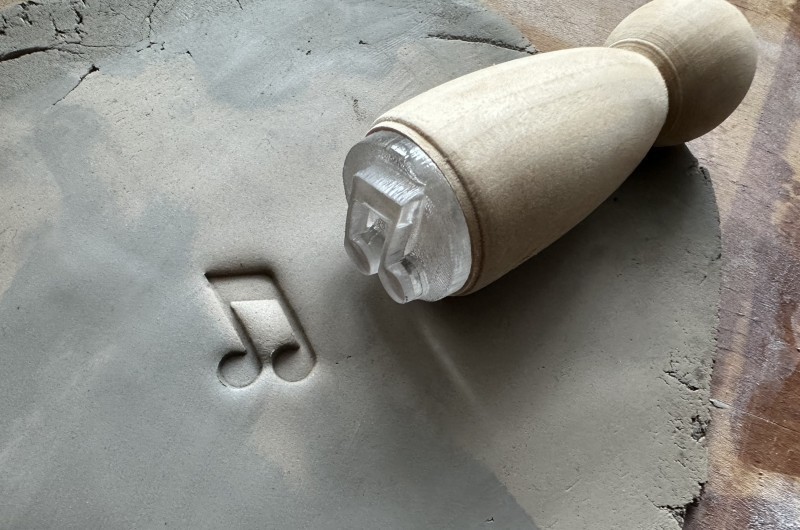 Double Musical note Pottery Stamp