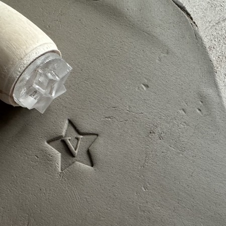 Personalized Star Pottery Stamp with letter