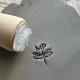 Personalized pottery stamp with initials and dragonfly