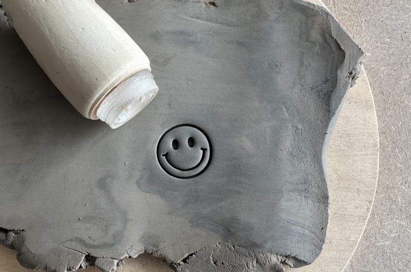 Smiling face Pottery Stamp