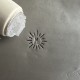 Personalized pottery stamp with initials and minimalist sun