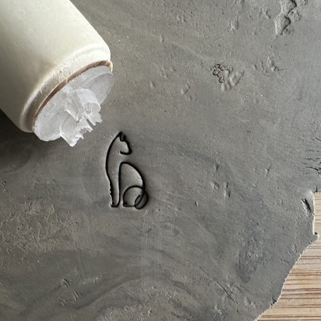 Minimalist Cat Pottery stamp