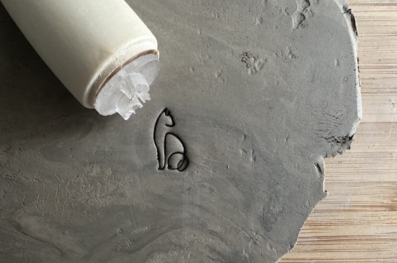 Minimalist Cat Pottery stamp