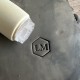 Personalized pottery stamp with initials and hexagon