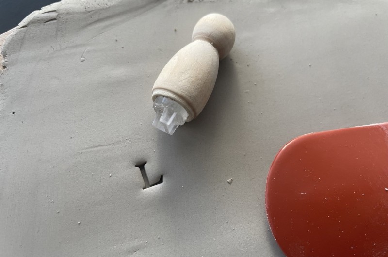 Personalized Pottery Stamp with letter