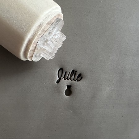 Personalized Pottery Stamp first name and jar