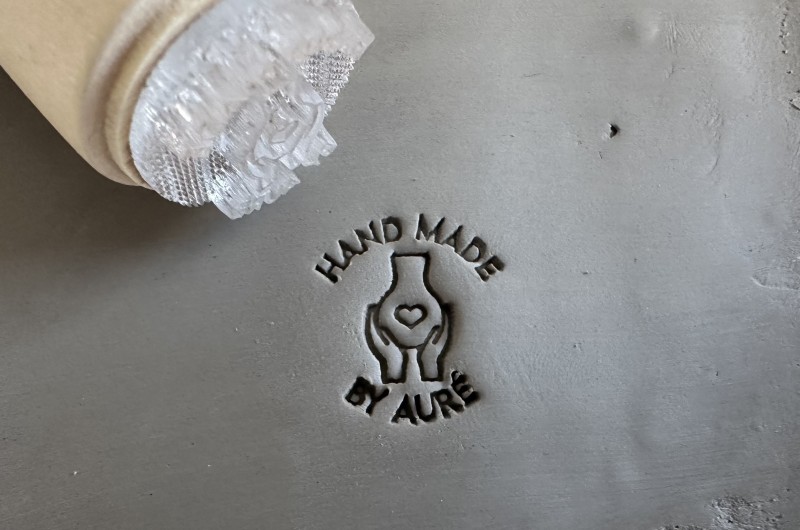 Personalized Pottery Stamp with Jar