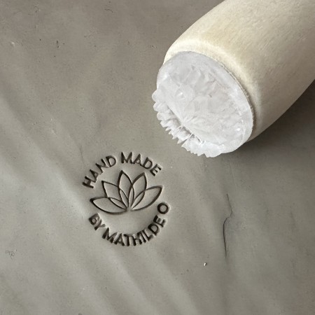 Personalized Pottery Stamp with Lotus