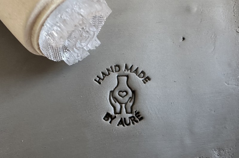 Personalized Pottery Stamp with Vase