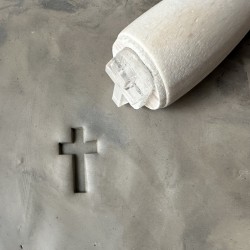 Christian Cross Pottery Stamp