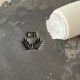 Personalized pottery stamp with initials and laurel wreath