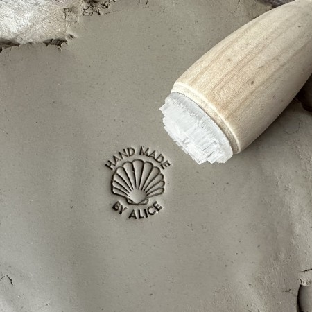 Personalized Pottery Stamp with Seashell