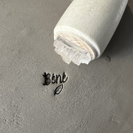 Personalized Pottery Stamp first name and leaf