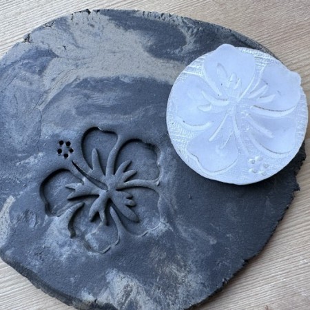 Hibiscus Pottery Stamp